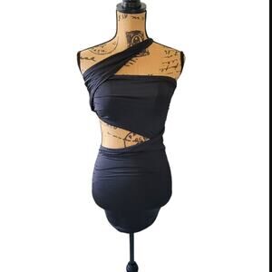 NEW Size 4 Oh Polly Lbd, Asymmetric Little Black Mini Cocktail Dress